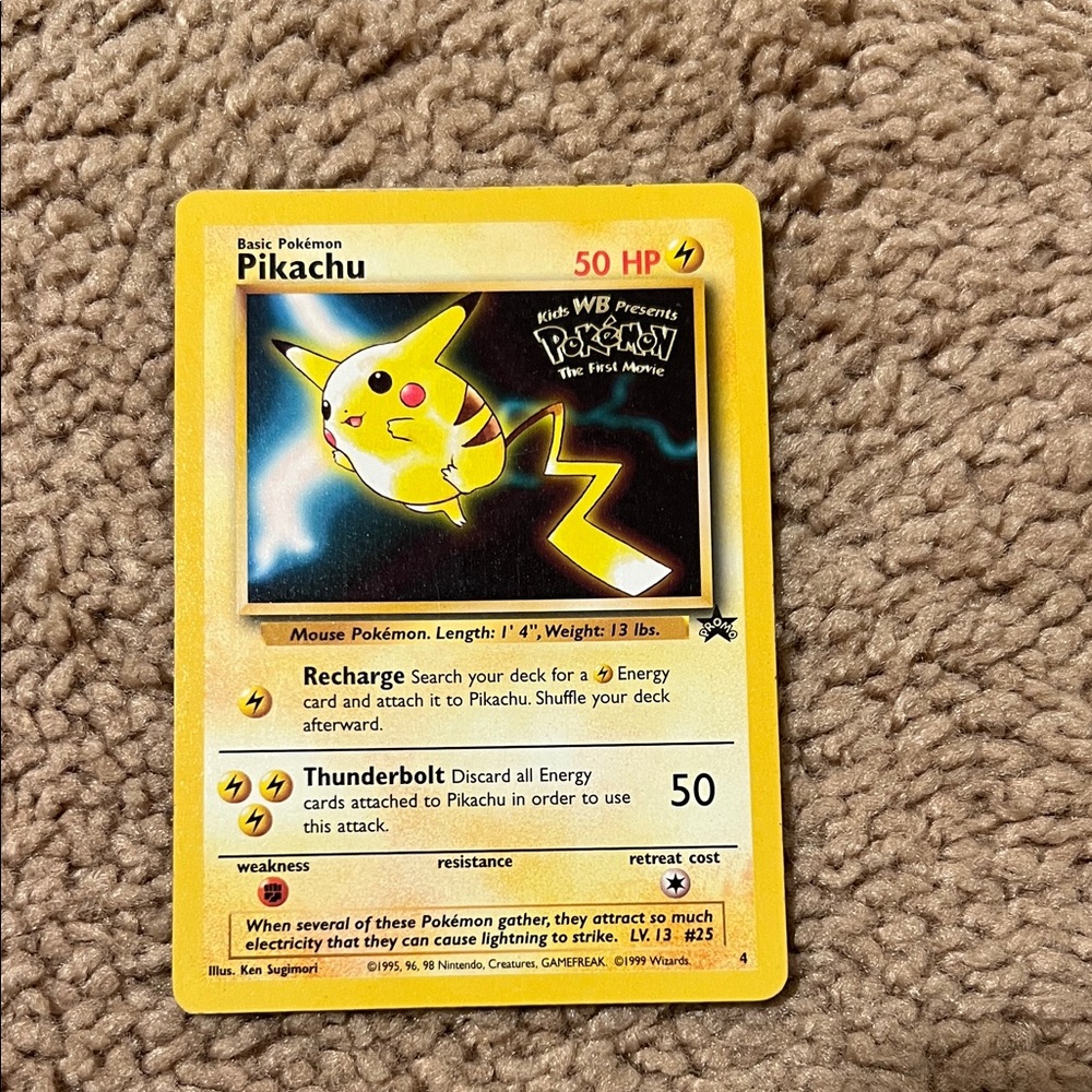 Pokemon Yellow Pikachu Trading Card